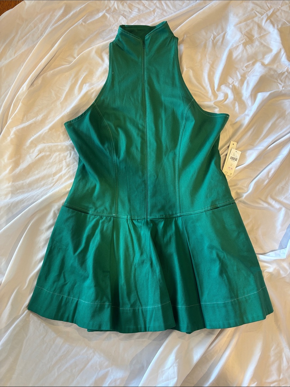 Maeve Zip-Front Box-Pleat Tennis Dress - Picture 3 of 9